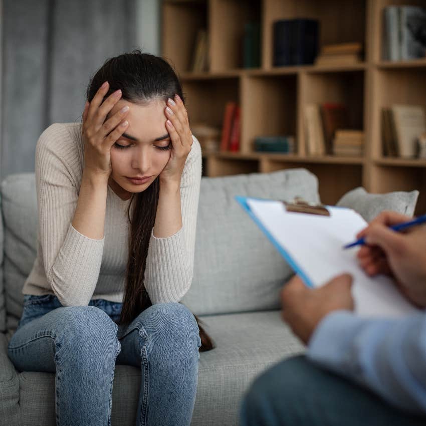 A woman in therapy learning to set boundaries